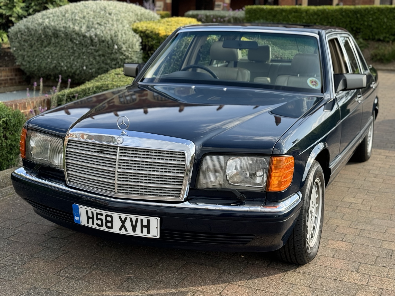 Dark blue Mercedes-Benz classic saloon